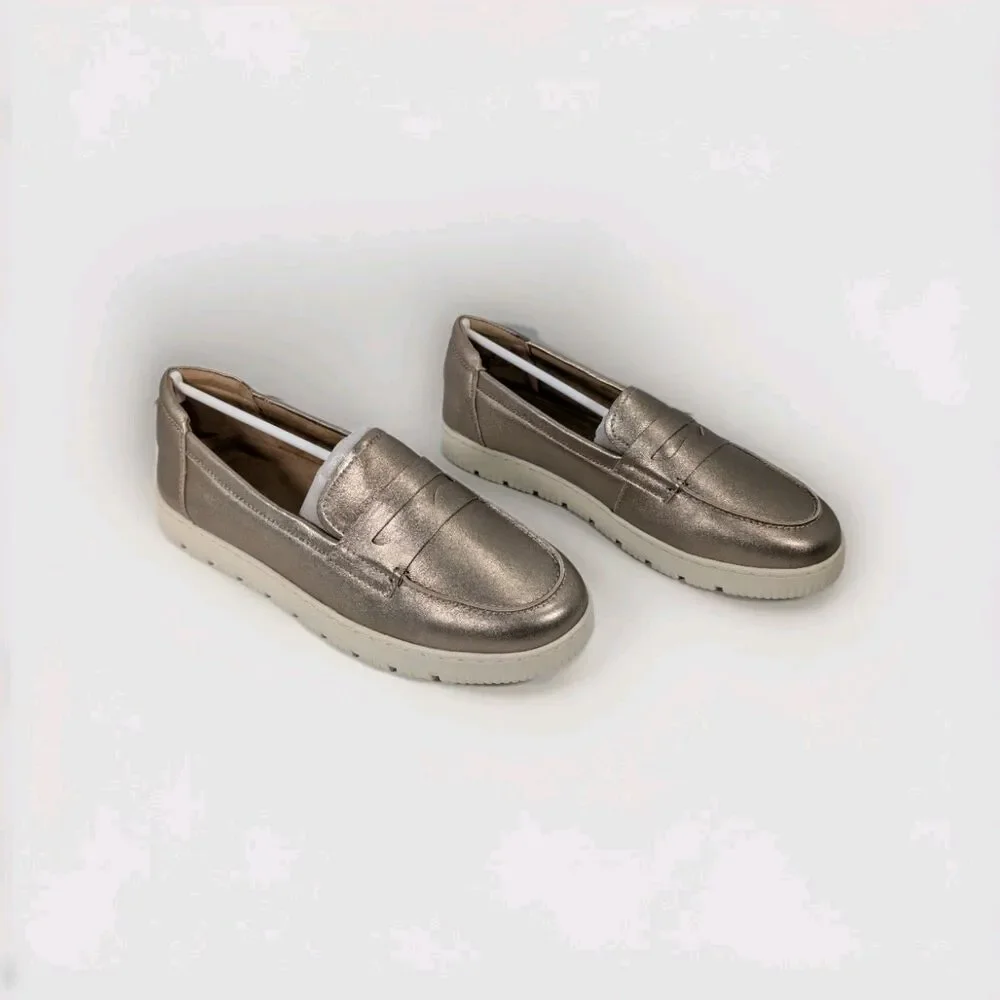 Easy Spirit Womens Size 11W Karin eFlex Slip On Loafers Bronze Leather NIB